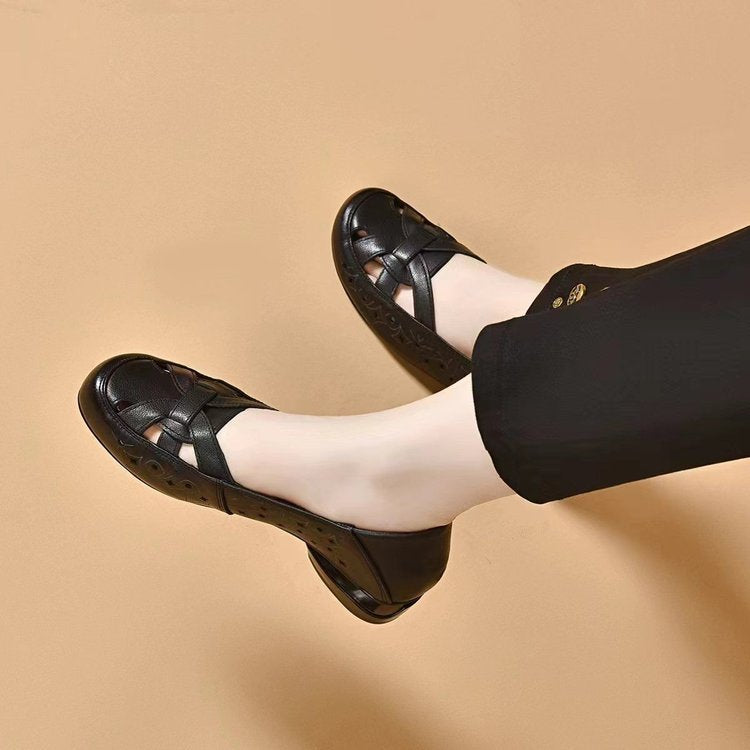 😍【35-40】Dámské letní prodyšné ortopedické boty s dutým síťovaným svrškem a nízkým podpatkem