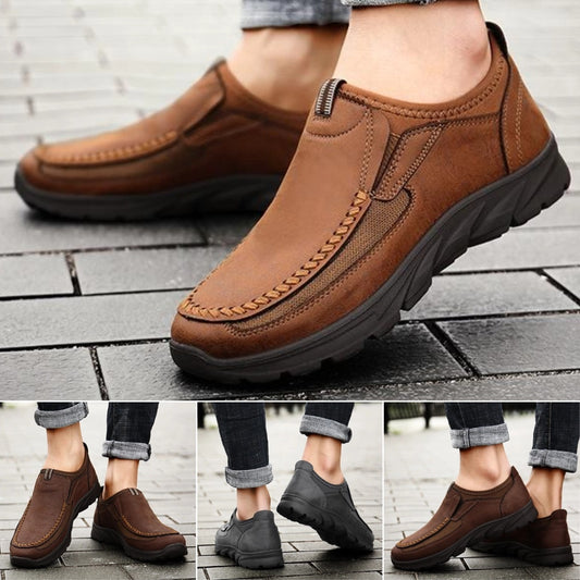 【38-48】2026 Nowe męskie buty retro z prawdziwej skóry, wygodne i antypoślizgowe