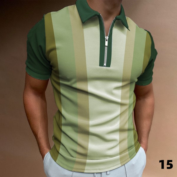 👕【S-5XL】Polo deportivo con cremallera para hombre