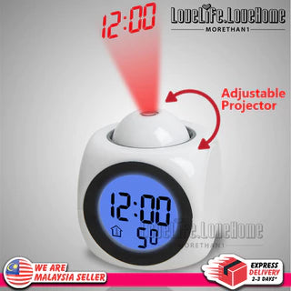 ⏰ Multifunkčné projektorové hodiny — čas, budík, teplota a počasie na stene alebo strope