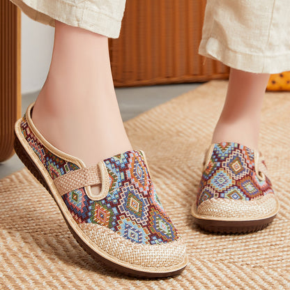 🤩✨【35-41】Papuci de damă cu talpă moale din in brodat