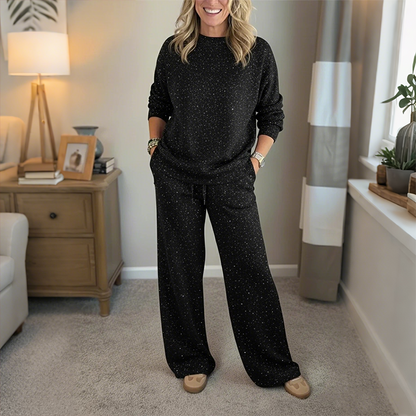 💖✨【Top + Nohavice】Zimná trblietavá mikina s kapucňou, dvojdielna súprava