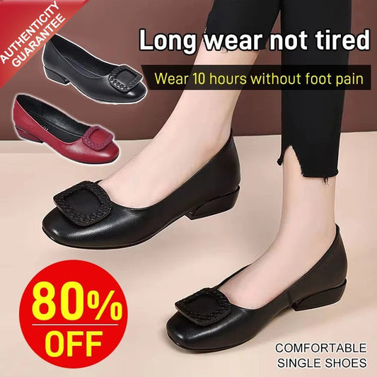 🔥🔥🥿【35-41】Pantofi de dama din piele moale cu toc rotund