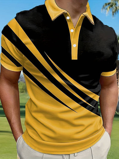 🔥👔Časově omezená akce【S-6XL】Nové módní pruhované pánské polo tričko, univerzální pro volný čas, snadno kombinovatelné.