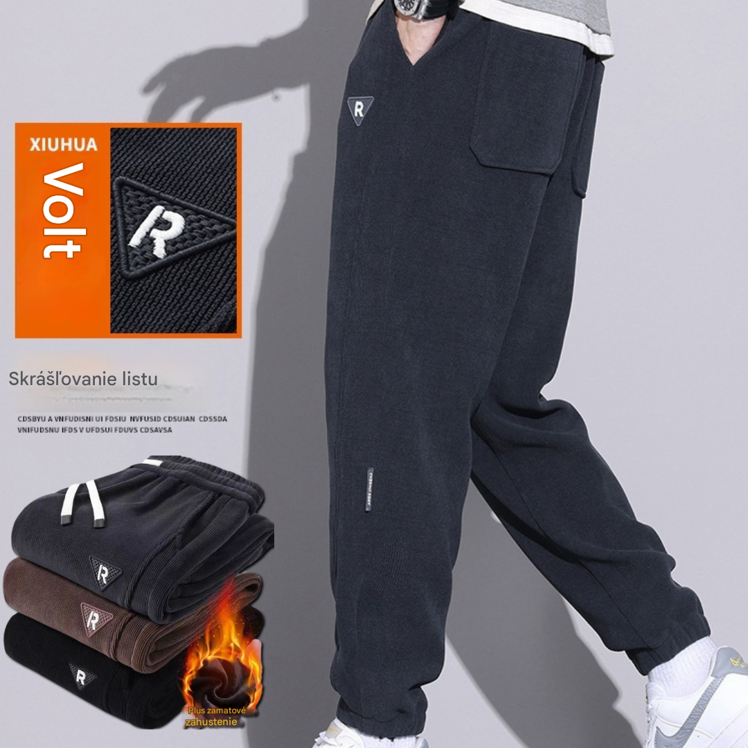 🔥【M-5XL】🖤Nové zimné nohavice pre mužov, plus zamat a hrubý manšestr, teplé a ležérne pánske nohavice