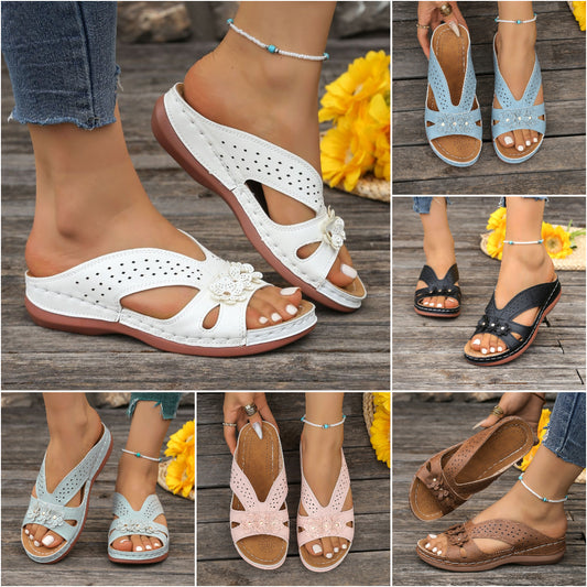 😍[36-43] Papuci casual din piele pentru femei, cu talpă de cauciuc, pentru o experiență confortabilă de mers
