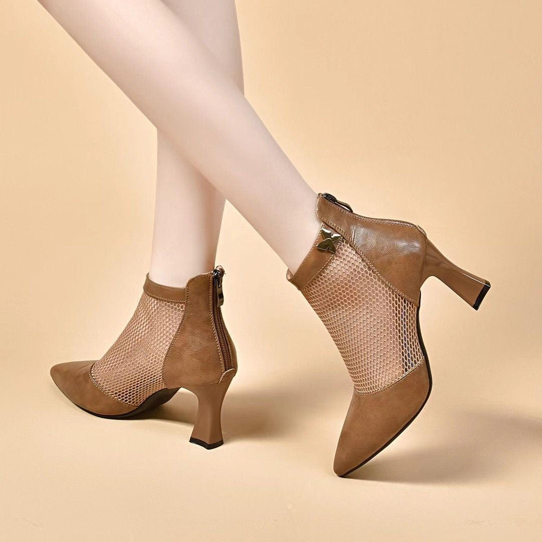 👠【35-40】Sandale din piele moale, din plasă, pentru primăvara și vara 2025