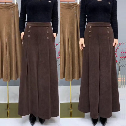 🤩【XL-4XL】Hrubé vlnené nohavice so širokými nohavicami, teplé a pohodlné😚 Široké a elastické nohavice