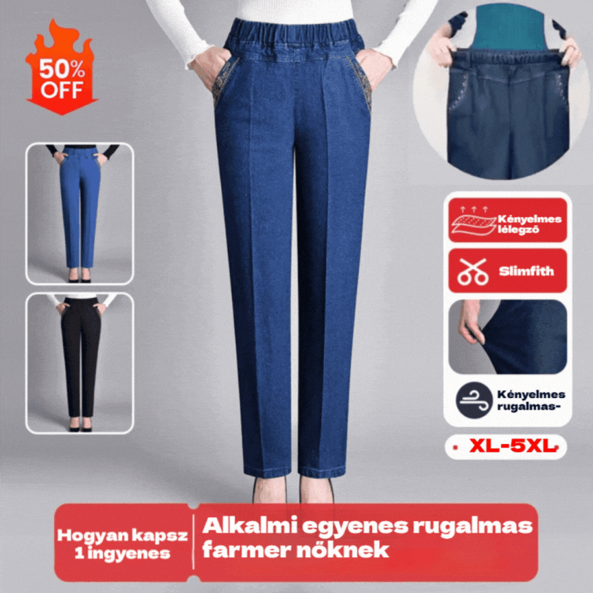 🔥【XL-5XL】Dámske ležérne rovné strečové džínsy 2025