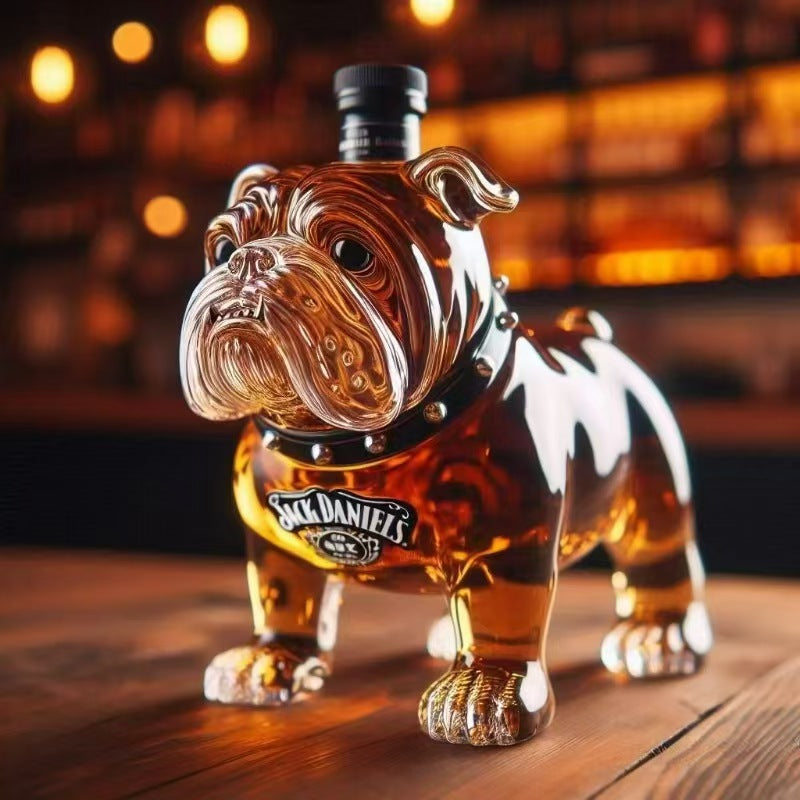 Sticlă de whisky amuzantă în formă de buldog francez (doar sticla, whisky-ul nu este inclus)