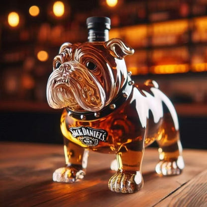 Sticlă de whisky amuzantă în formă de buldog francez (doar sticla, whisky-ul nu este inclus)