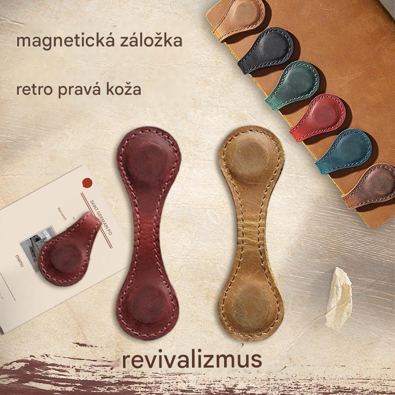 🔥【3 pozycji】🎁 Skórzana zakładka do książki w stylu vintage z magnetycznym klipsem
