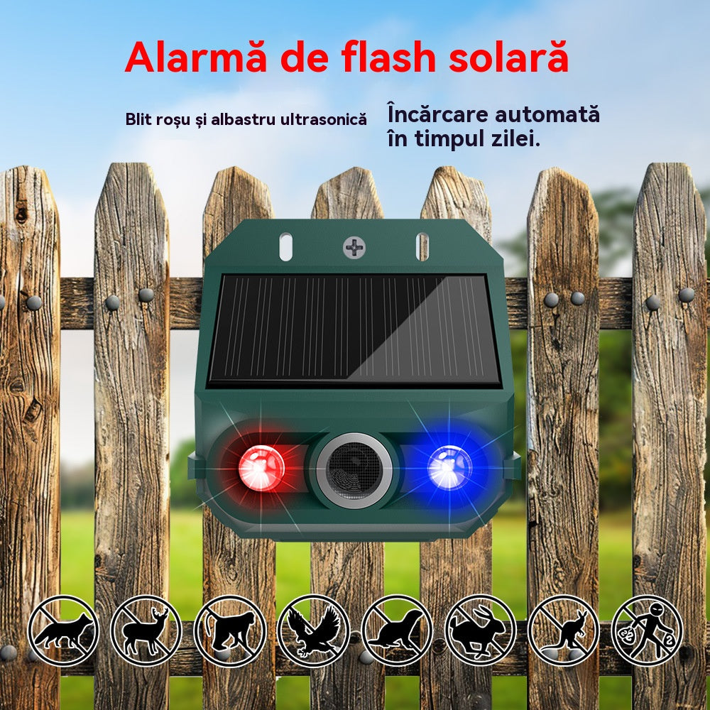 【🔥Cumpărați 1, primiți 1 gratuit】🔥Repelent solar cu ultrasunete pentru animale pentru exterior Repelent pentru păsări cu lumină infraroșu intermitent cu LED roșu și albastru