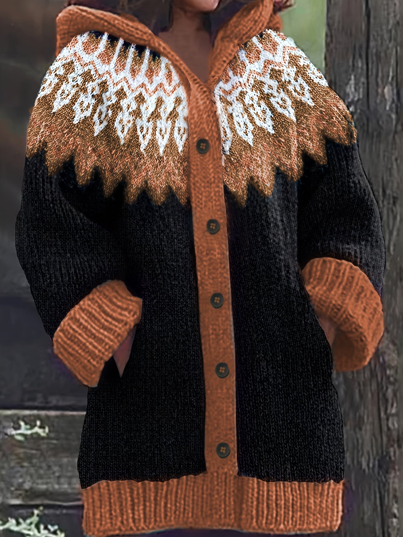 【S~5XL】✨Elegantná retro potlačená farebná bunda s kapucňou