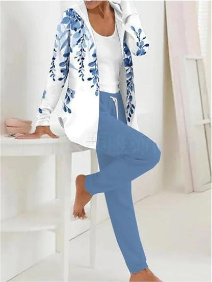 【🏆️Producto más vendido】🔥Nuevo estilo Otoño Invierno estampado casual conjunto de dos piezas manga larga + pantalones largos