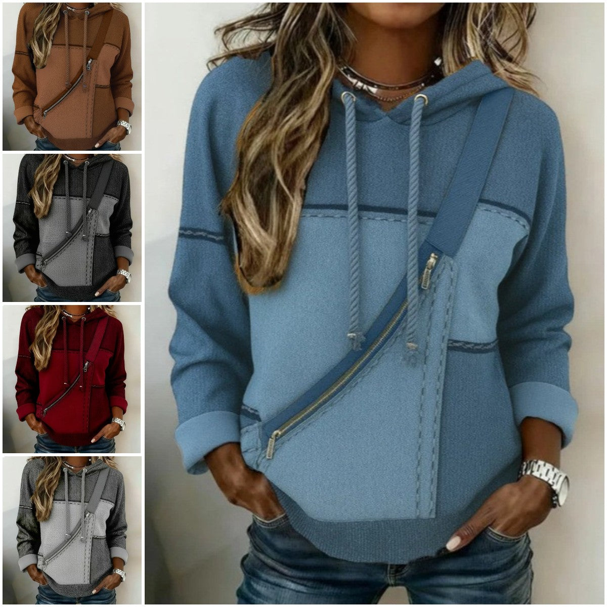 👚【S-5XL】✨Νέο γυναικείο casual φούτερ με κουκούλα και 3D τύπωμα, μοντέρνο και εύκολο στο συνδυασμό