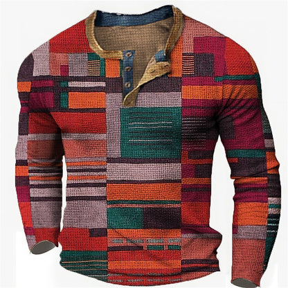 👔【S-4XL】🔥  Nová kolekce pánských košil s potiskem, dlouhé rukávy, uvolněný styl Henry, dostupné ve více barvách
