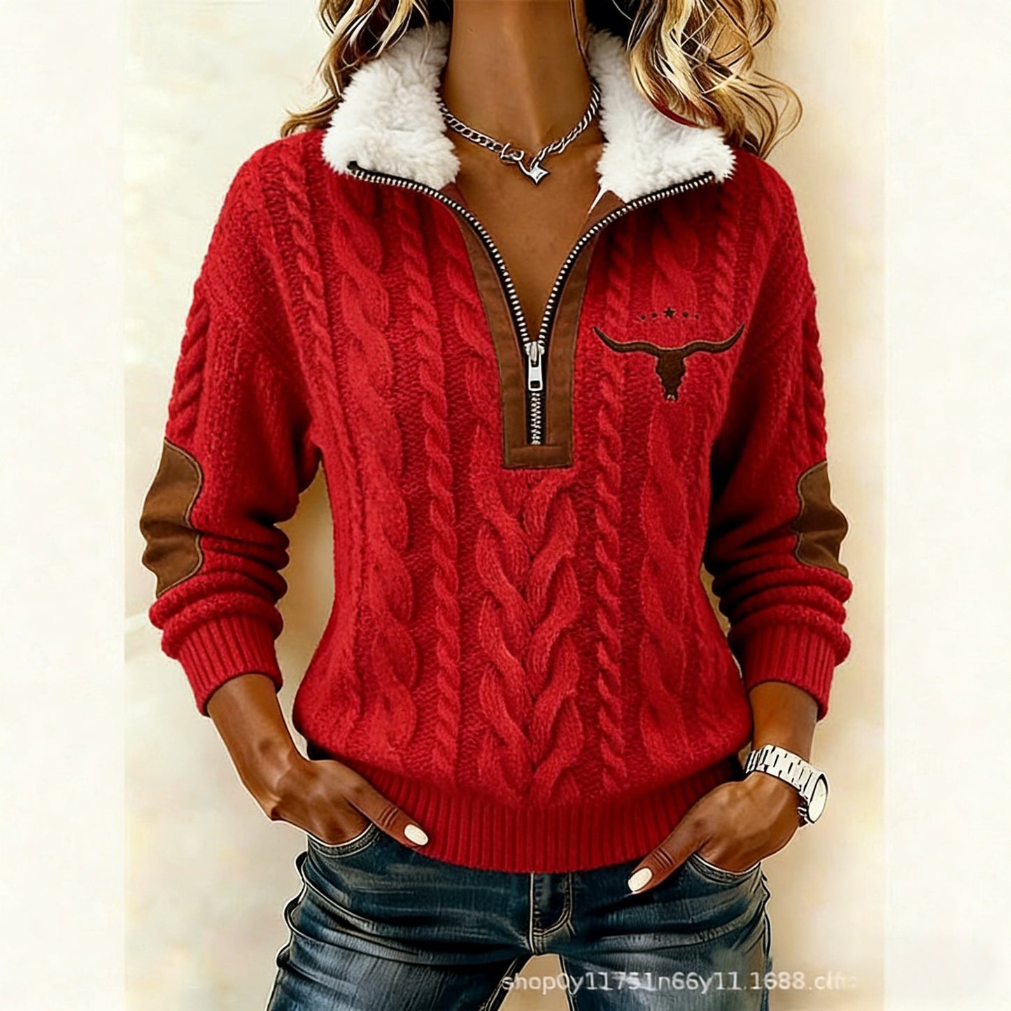 🔥🔥 Stylowa damska dzianina z długim rękawem i swobodnym krojem