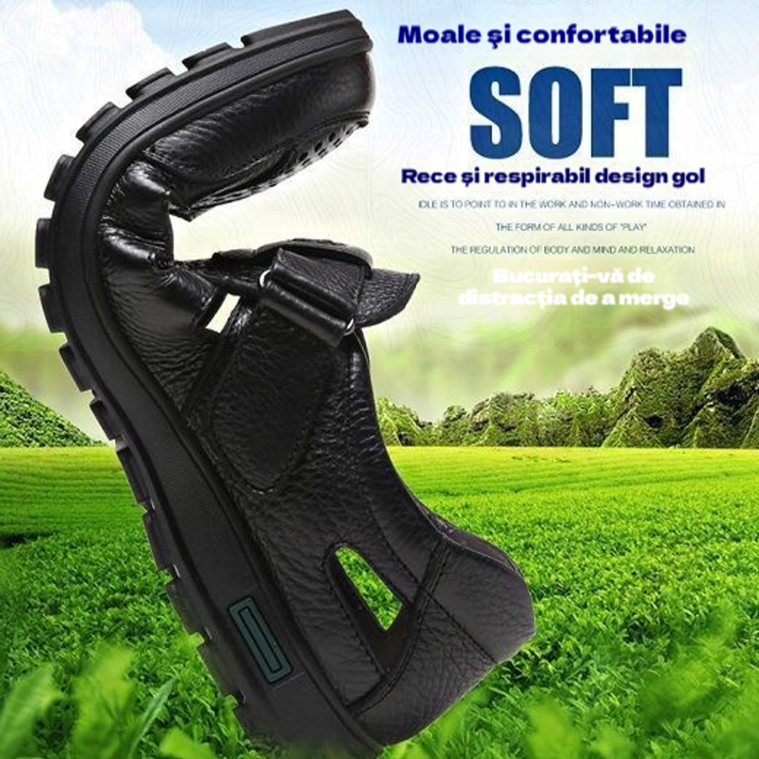 🔥【50% OFF】【39-44】Sandale de vară din piele naturală pentru bărbați, respirabile