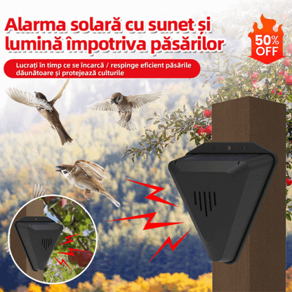 【🔥Cumpărați 1, primiți 1 gratuit】📣Orchard Fish Pond Rice Paddy Solar Power Sunet și lumină de alarmă de alarmă pentru păsări Repeller