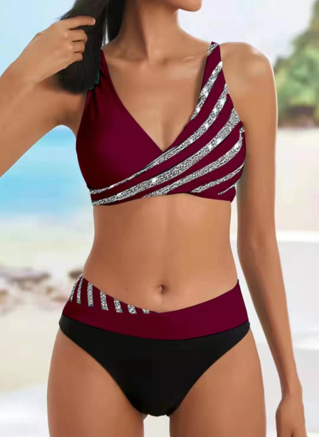 👙 Set de costume de baie cu imprimeu pentru femei, nou, 2025