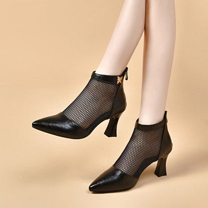 👠【35-40】Sandale din piele moale, din plasă, pentru primăvara și vara 2025