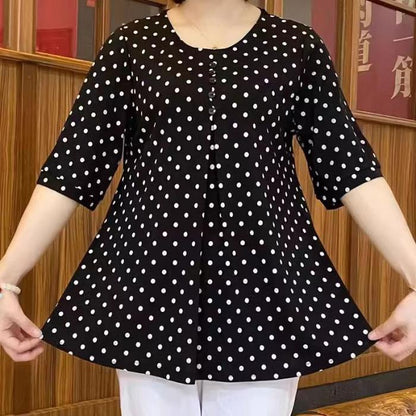 💞[L-5XL] 2025 Camasa noua cu imprimeu cu buline de toamna
