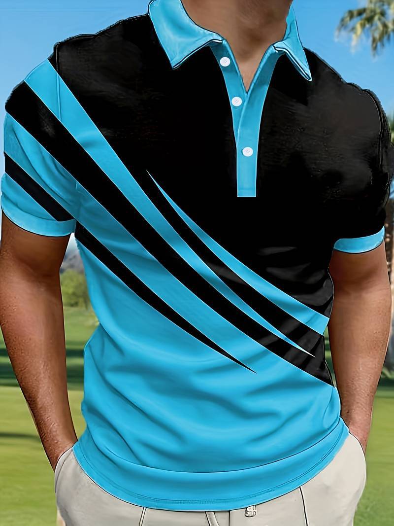 🔥👔Časově omezená akce【S-6XL】Nové módní pruhované pánské polo tričko, univerzální pro volný čas, snadno kombinovatelné.