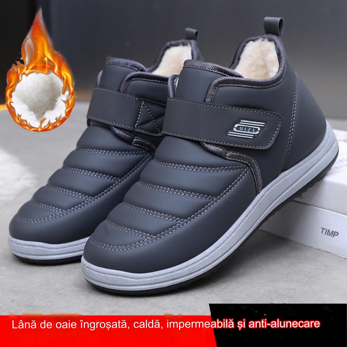 【50%OFF】【39-44】🔥2024 Nuevo estilo de invierno más zapatos de hombre impermeables y antideslizantes de terciopelo y cuero genuino engrosado