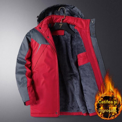 🔥Pánska zahustená zamatová nepremokavá a mrazuvzdorná zimná vetruodolná horolezecká bunda