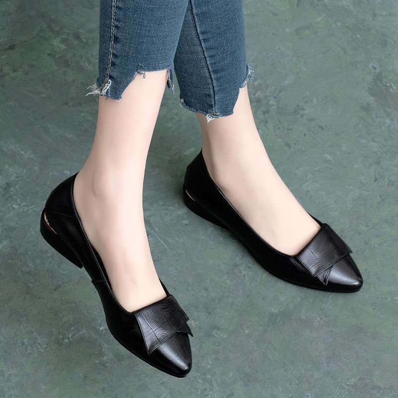 💥【35-40】Nuevos zapatos planos de piel antideslizantes, cómodos y transpirables, elegantes y a la moda.
