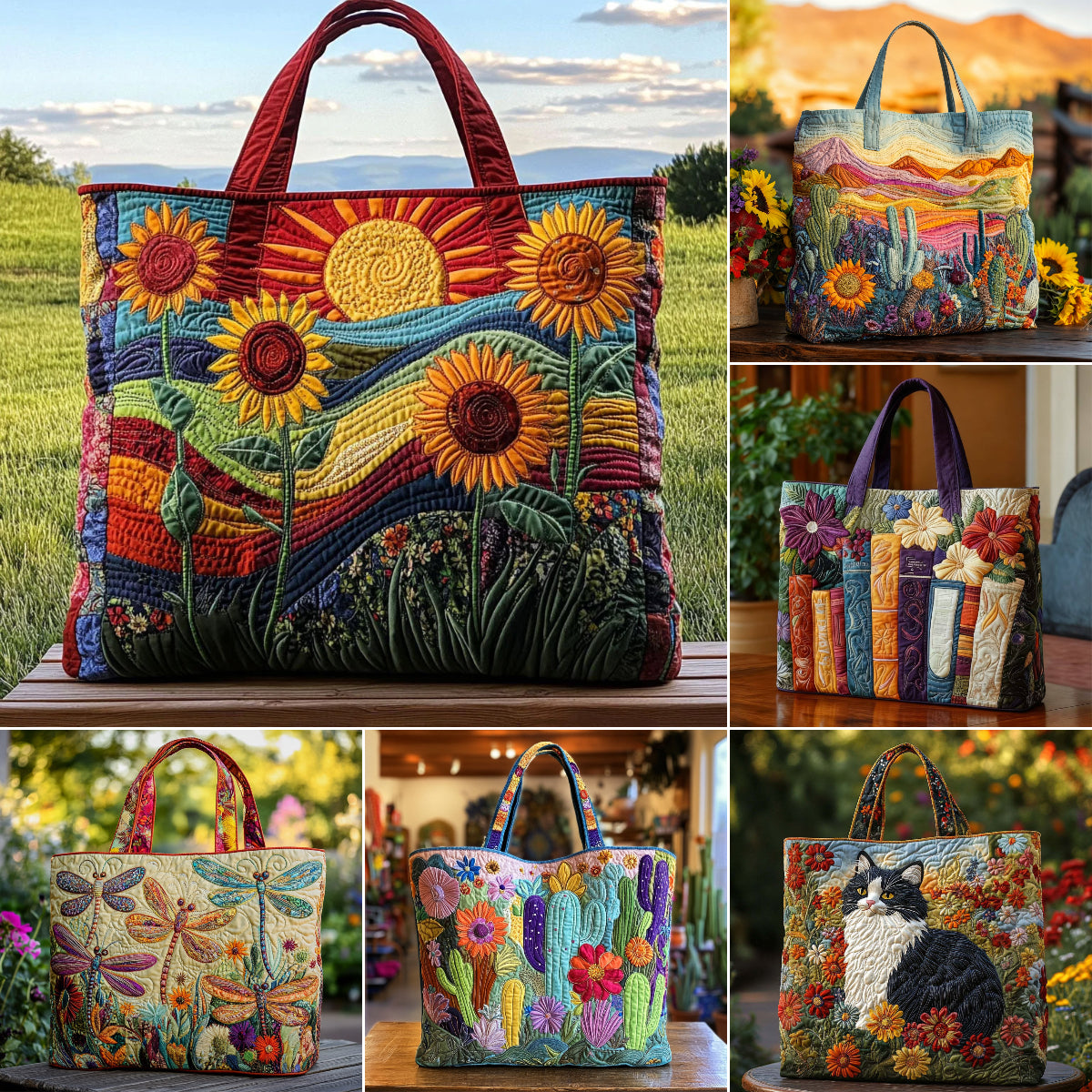 🔥👜Bolsa de mano con diseño floral personalizado(43 cm de ancho, 40 cm de alto)