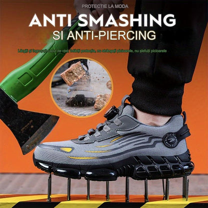 😎 Ležérna pracovná obuv s oceľovou špičkou, pohodlná protišmyková bezpečnostná obuv, odolná proti nárazom a prepichnutiu
