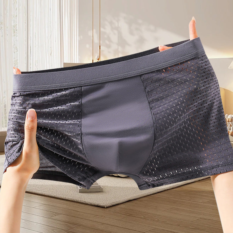 🔥【Set de 4 piese】Slip boxer pentru bărbați, confortabili și respirabili, din plasă