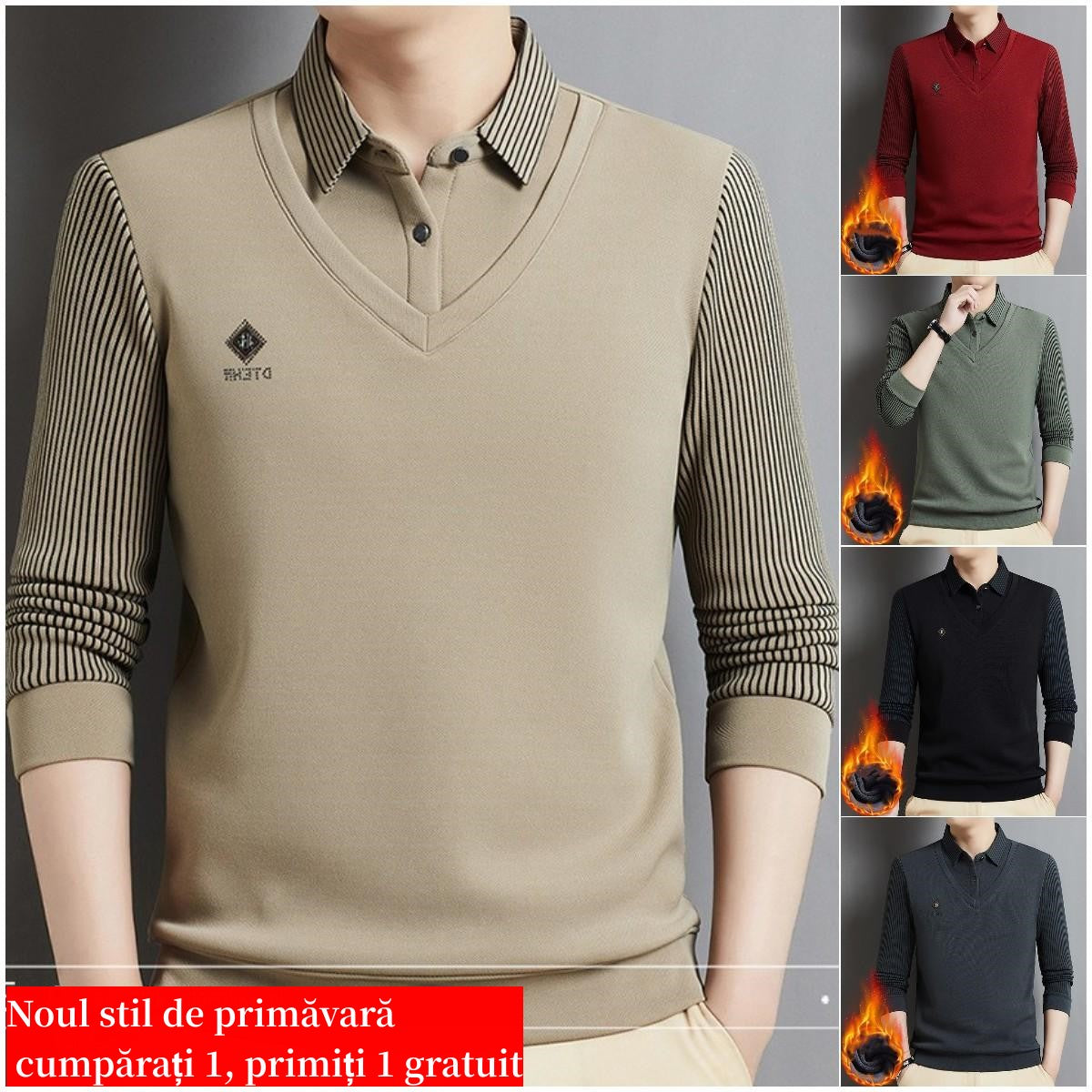 🔥👔Predaj na konci roka🔥【M-4XL】Mužský prémiový kašmírový dvojdielny teplý top všetko v jednom