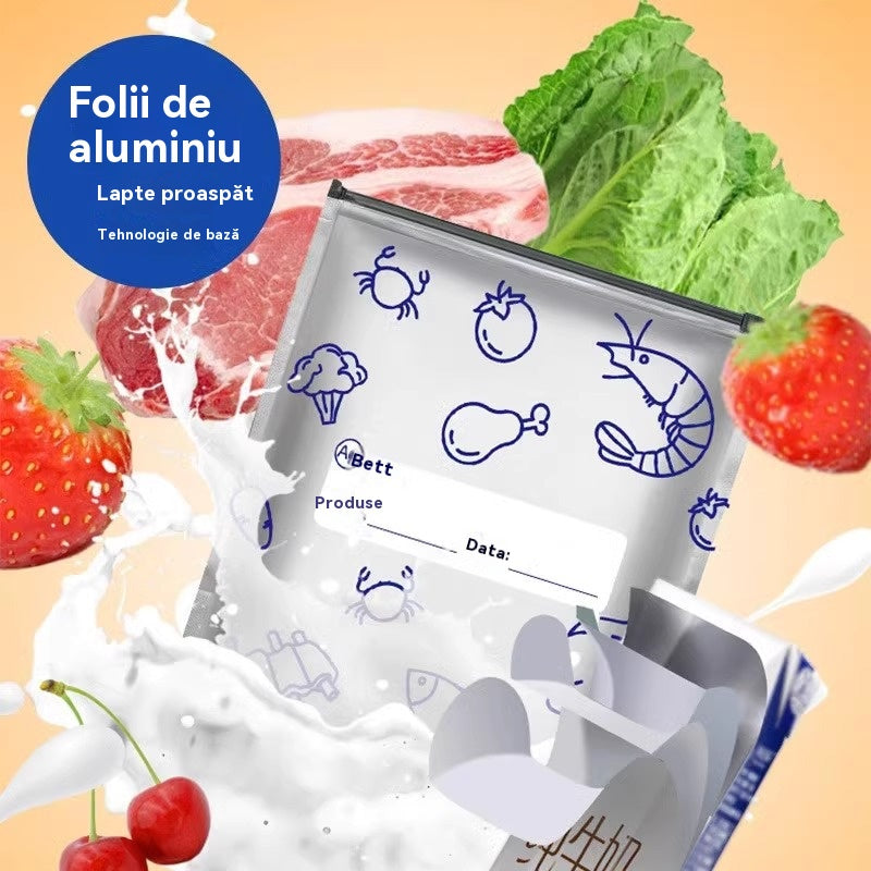 🔥🔥[90 buc]Un total de 90 de pungi antibacteriene din folie de aluminiu, super ușor de utilizat, pentru păstrarea prospețimii.