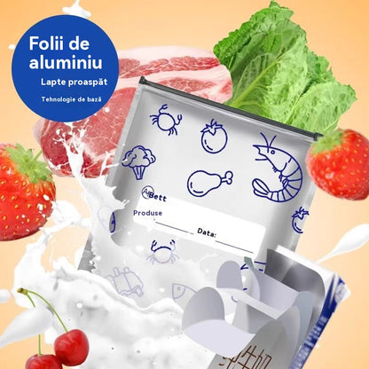 🔥🔥[90 buc]Un total de 90 de pungi antibacteriene din folie de aluminiu, super ușor de utilizat, pentru păstrarea prospețimii.