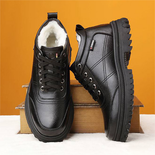 🏆🔥 Nowe zimowe, ciepłe, męskie, skórzane buty z grubą podeszwą, wysokiej jakości, bardzo ciepłe, można je nosić przez całą zimę【39-44】
