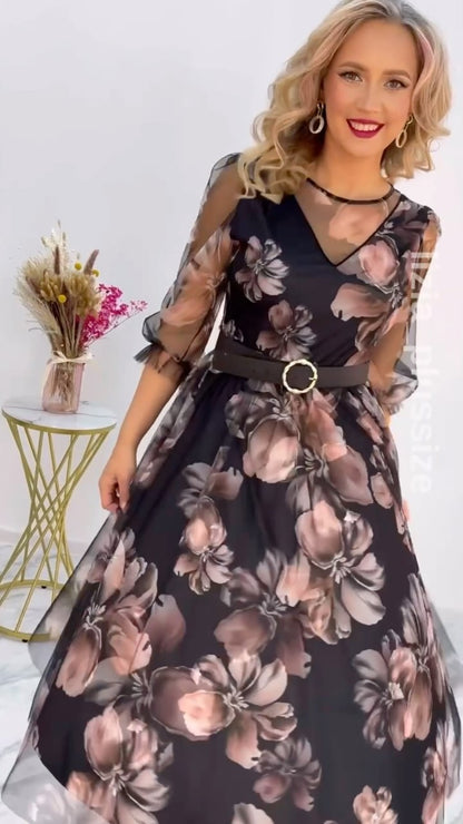 🌸💥【S-5XL】Rochie elegantă nouă, cu imprimeu